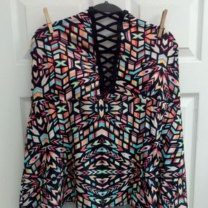 Multicolored Halter Bathing Suit Top from Moxi Blu